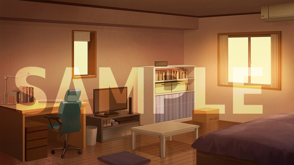 背景フリー素材「男子部屋」