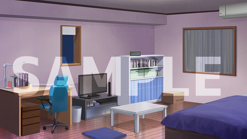 背景フリー素材「男子部屋」