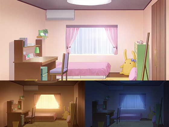 背景フリー素材「男子部屋」「女子部屋」