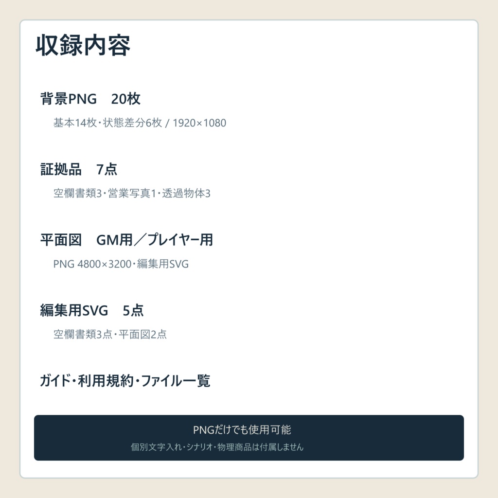 湖畔の休業ホテル|完全探索背景・証拠品素材キット【TRPG・ココフォリア】