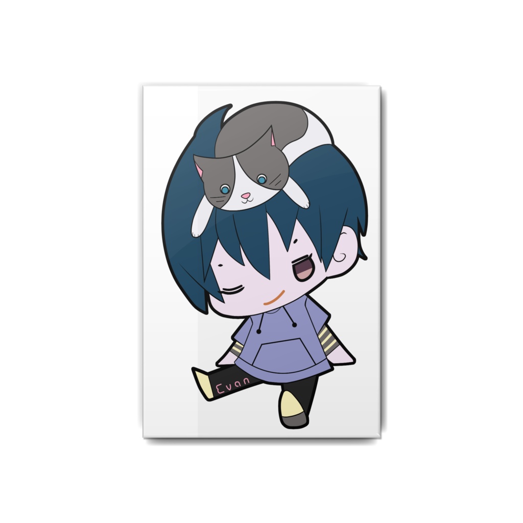 Evanと猫ちゃんの缶バッジだよ♪