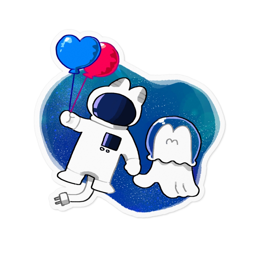 うちゅうねこファーストコンタクトステッカー