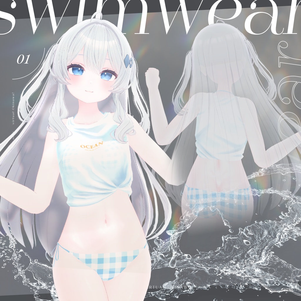 【桔梗】【森羅】【ライム】胸シェイプキー胸揺れ対応! シャツビキニ