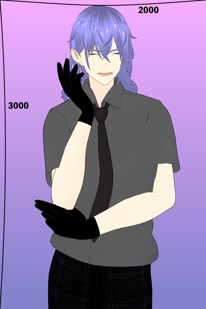 立ち絵素材男性02(ネクタイ/長髪/ロン毛/現代/SF)