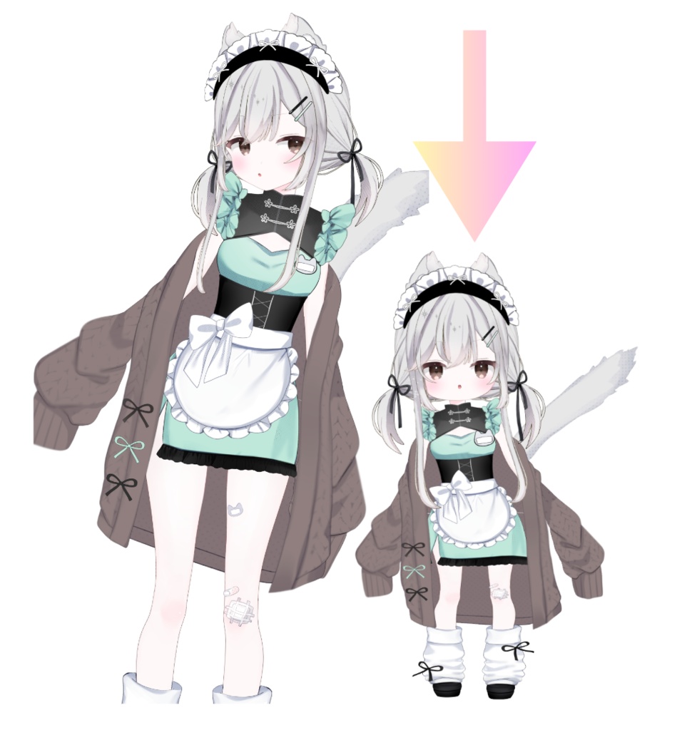 【Live2dモデル】おもちちゃいな色変え 表情 髪型 カスタム可能【汎用モデル】