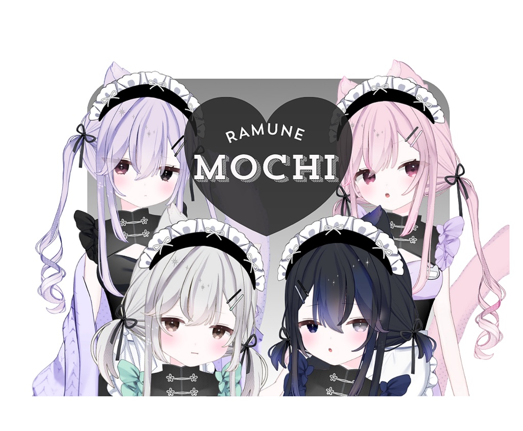 【Live2dモデル】おもちちゃいな色変え 表情 髪型 カスタム可能【汎用モデル】