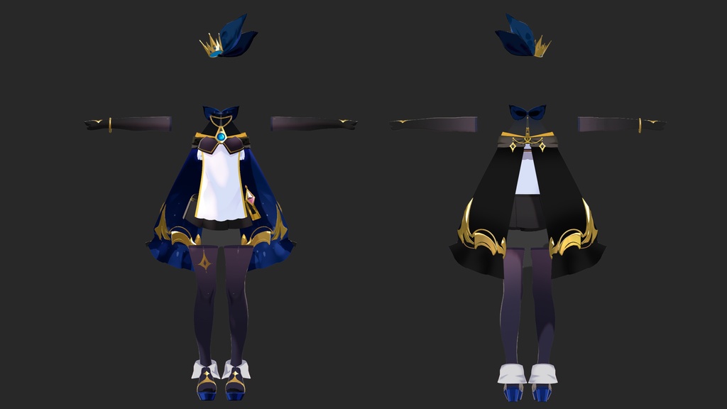 「VRChat・MA対応」衣装「青い魔法使い」・超位魔法「天堕の審判」