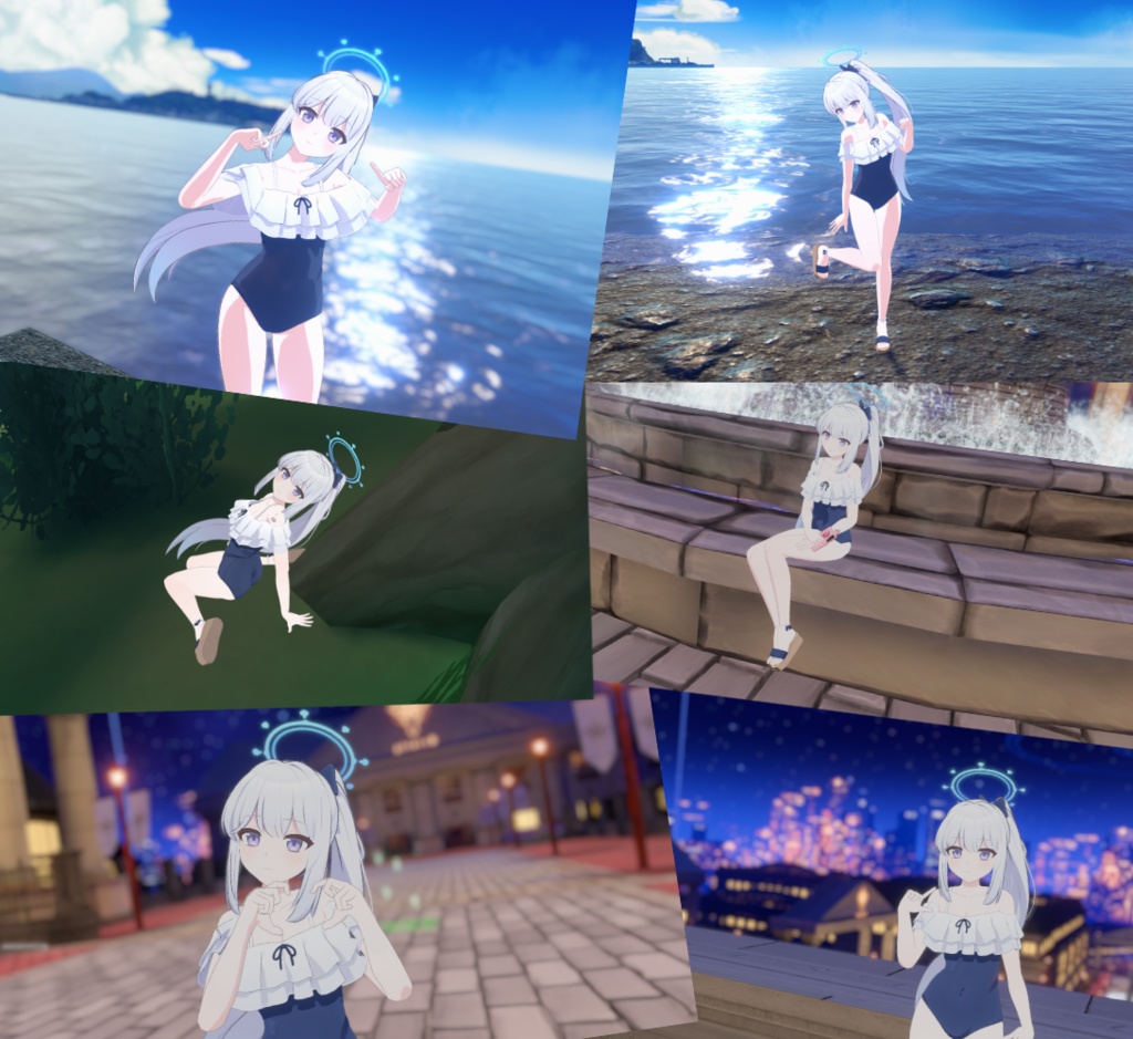 【VRChat向け3Dモデル】ミヤコ(水着)/ブルーアーカイブ