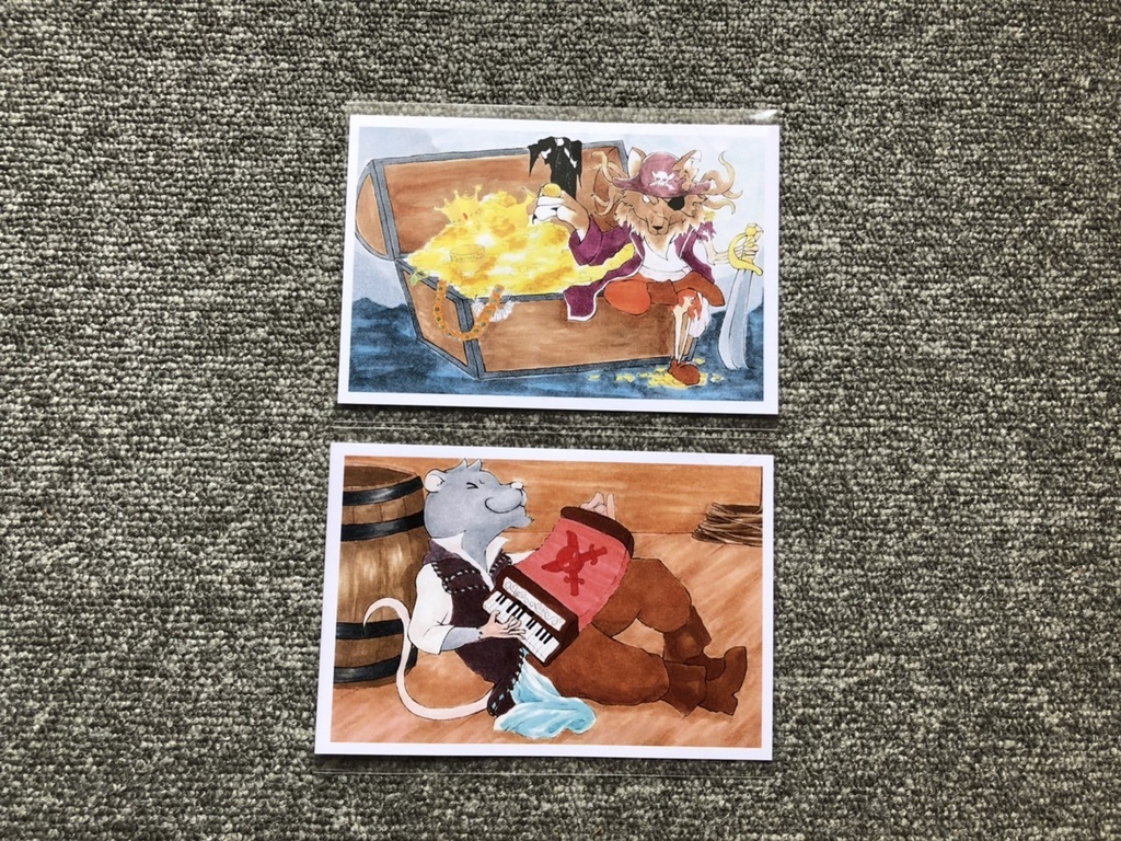 ポストカード 動物×海賊シリーズ