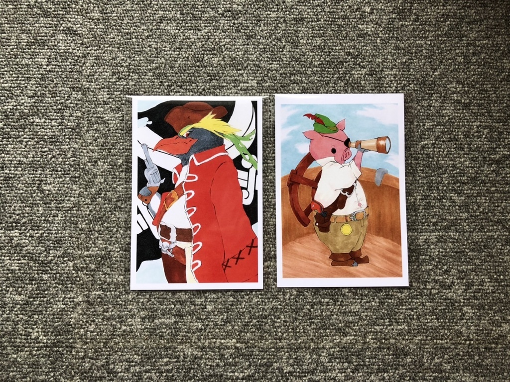 ポストカード 動物×海賊シリーズ