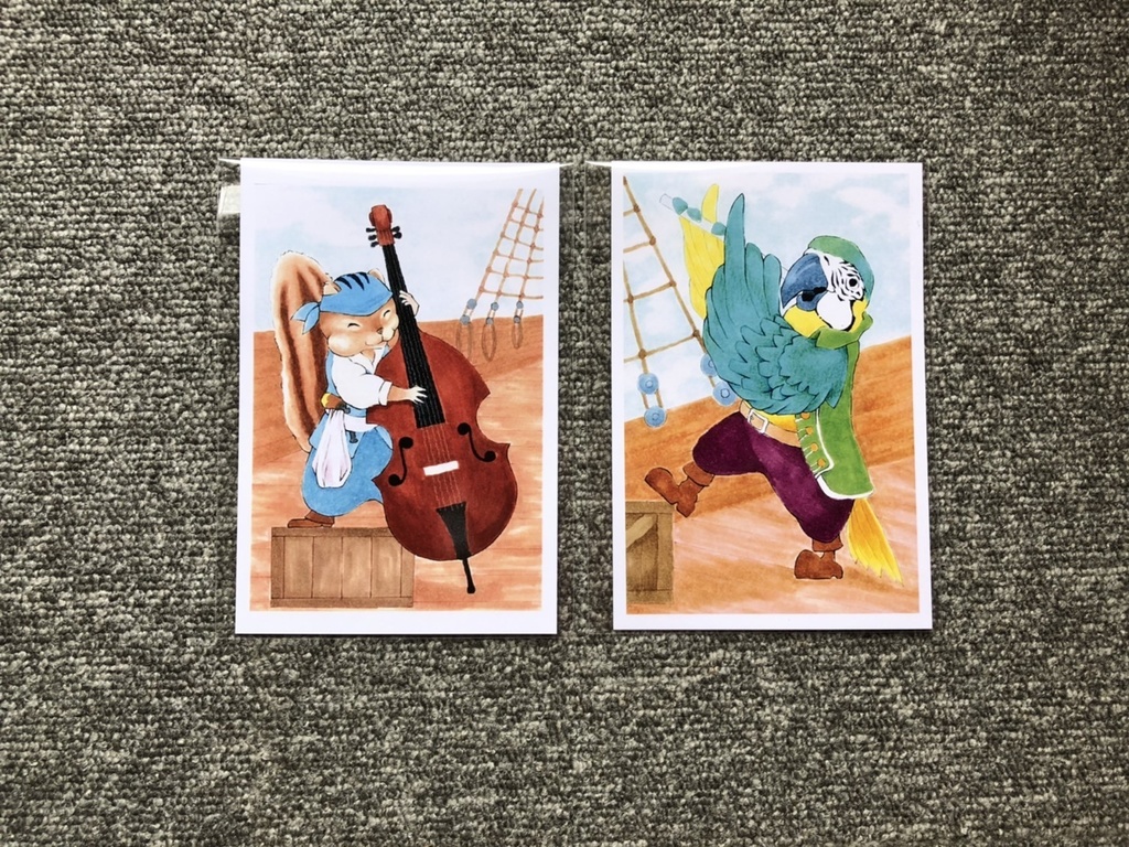 ポストカード 動物×海賊シリーズ