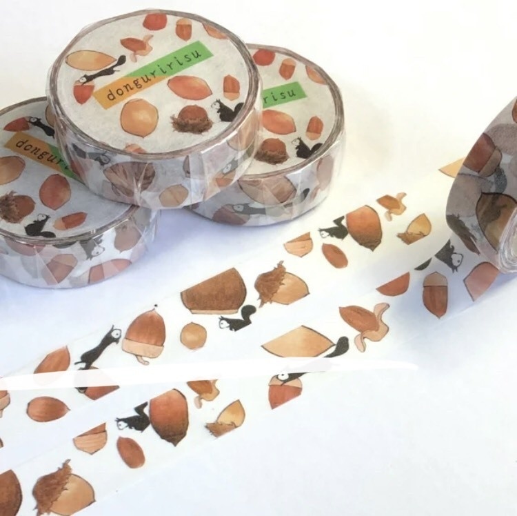 どんぐりりす3点セット(レターセット、マステ、フレークシール)