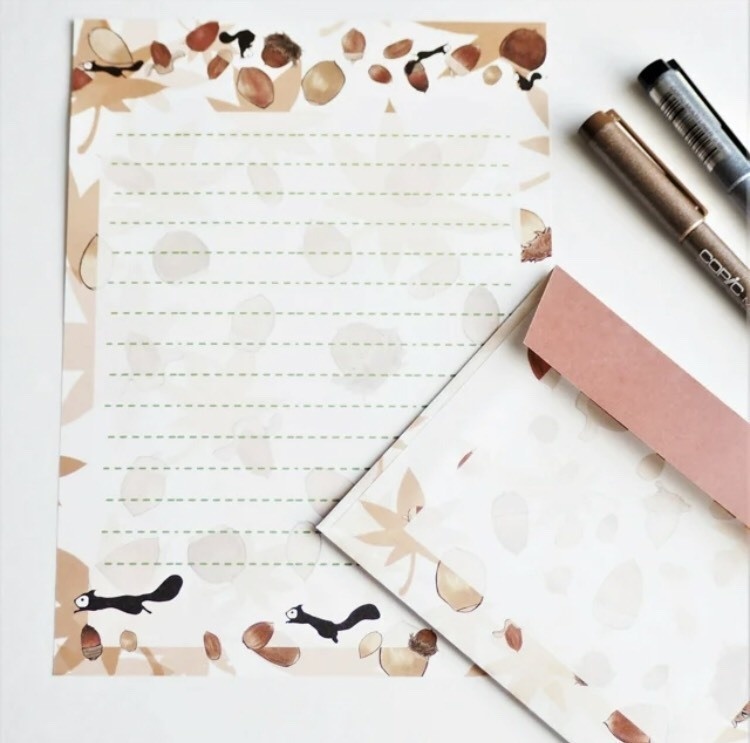 どんぐりりす3点セット(レターセット、マステ、フレークシール)