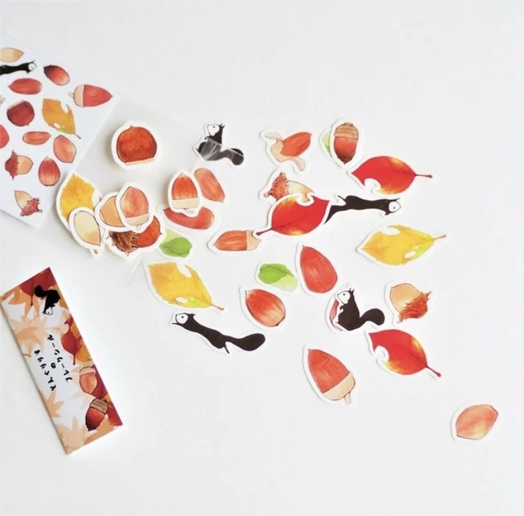 どんぐりりすフレークシール