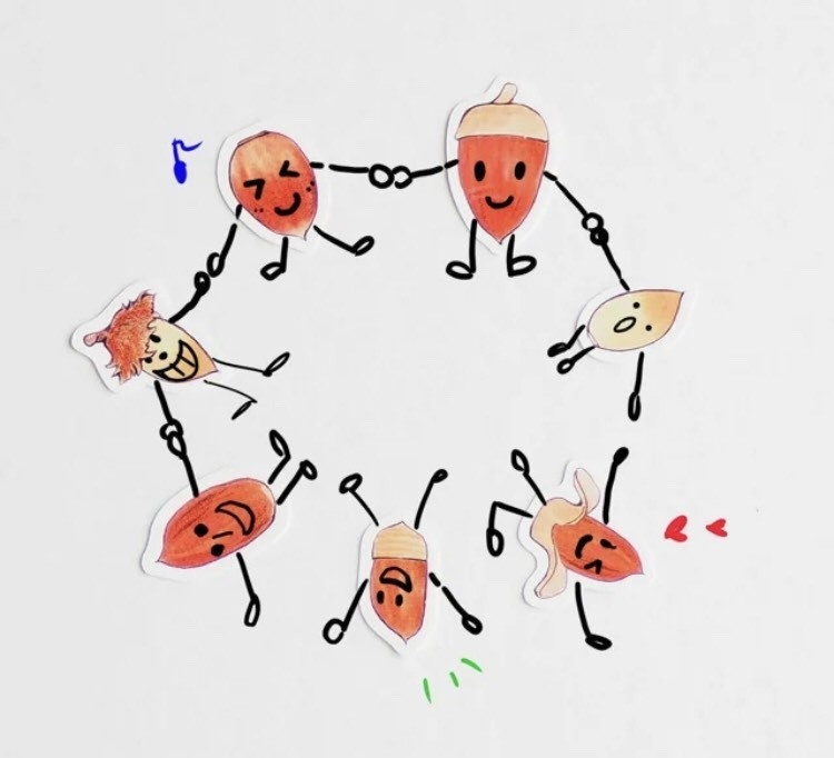 どんぐりりすフレークシール