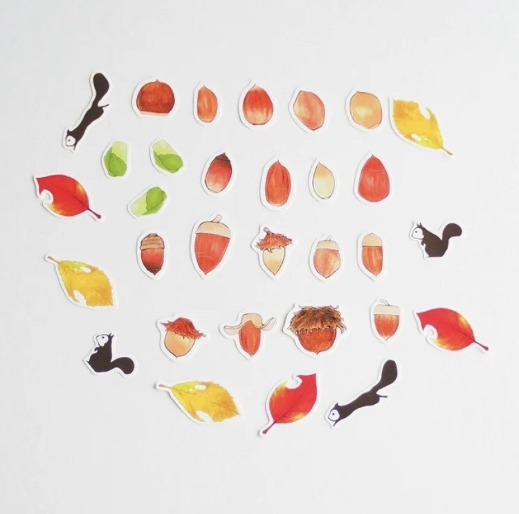 どんぐりりすフレークシール