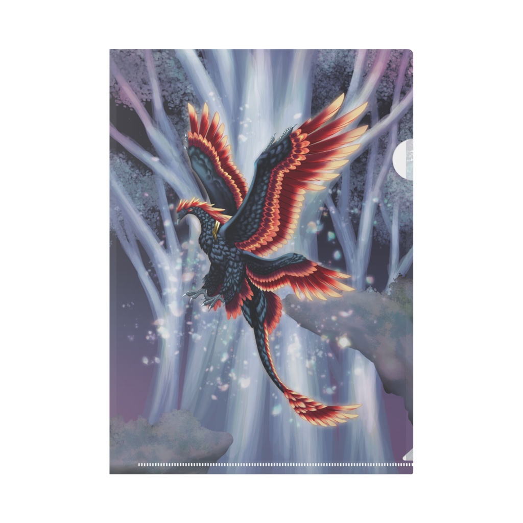 A4クリアファイル(不死鳥:黒)