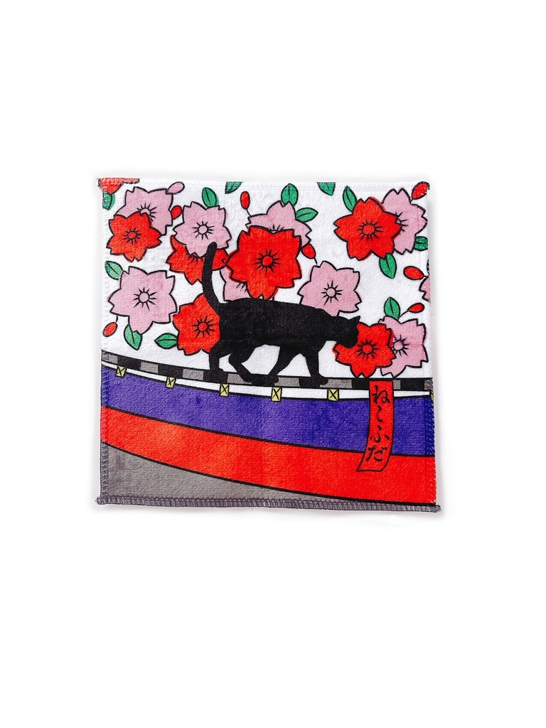 ねこふだハンカチ【桜】