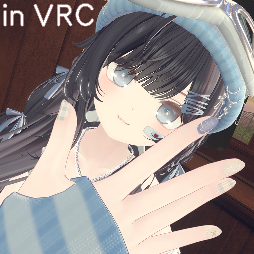 🩷Eku/Milfy用🩵RibbonCheckered🎀 【💅Nail texture 】