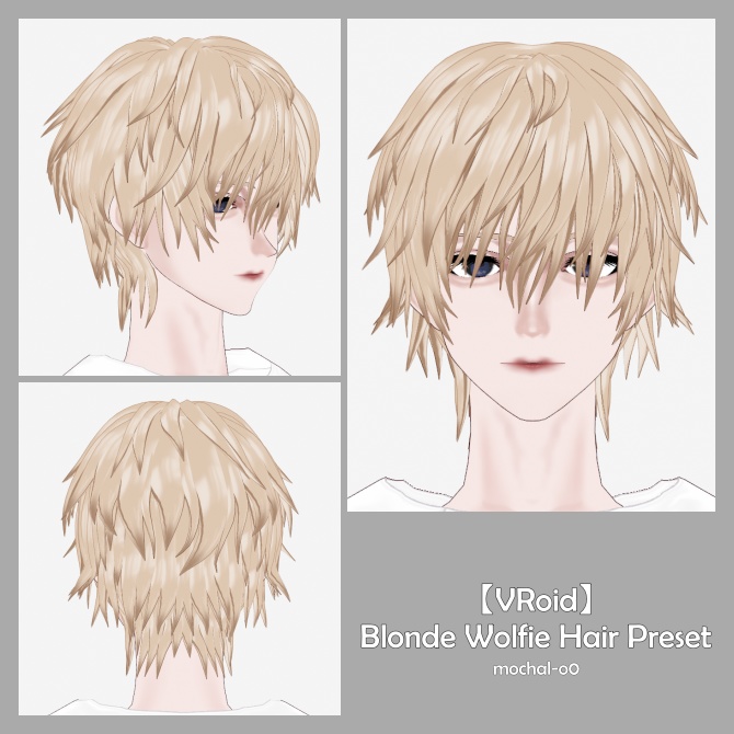 【VRoid】ブロンドウルフ ヘアプリセット - Blonde Wolfie Hair Preset