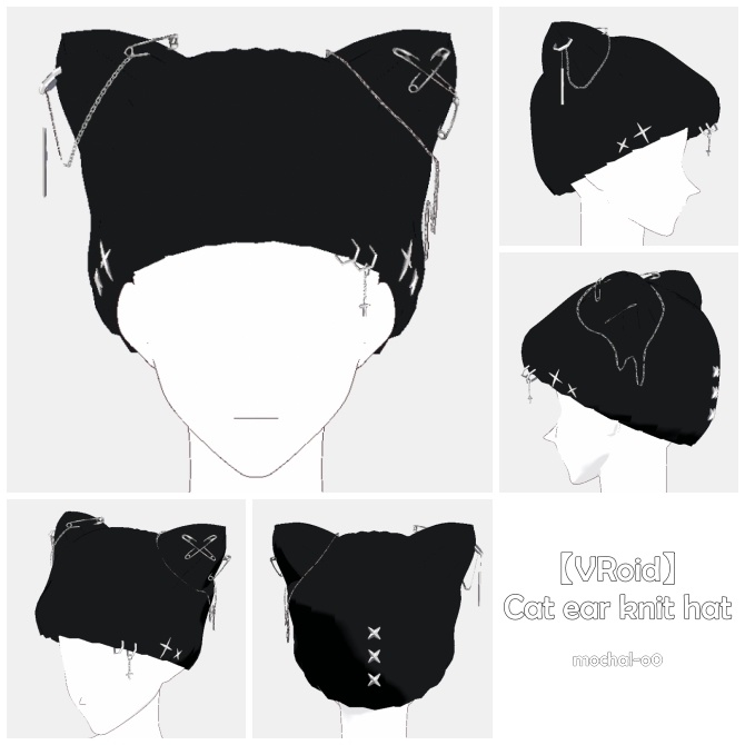 【VRoid】猫耳ニット帽 ヘアプリセット - Cat Ear Knit Hat / Hair Preset