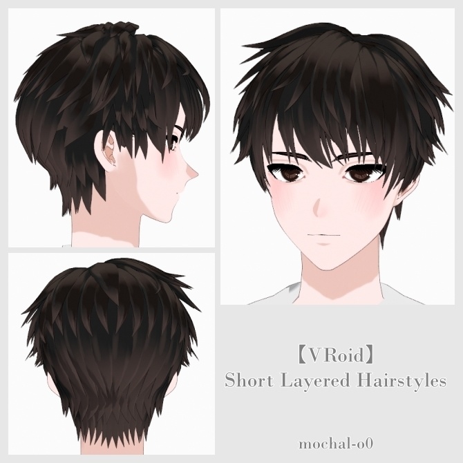【VRoid】ショートレイヤー ヘアプリセット - Short Layered Hairstyles / Hair Preset