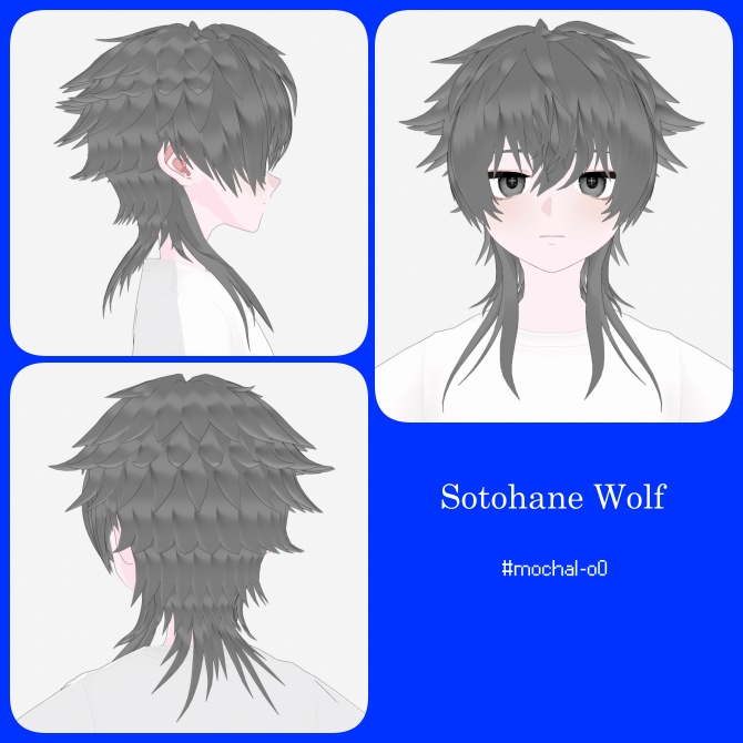 【VRoid】外ハネウルフ ヘアプリセット - Sotohane Wolf Hair Preset