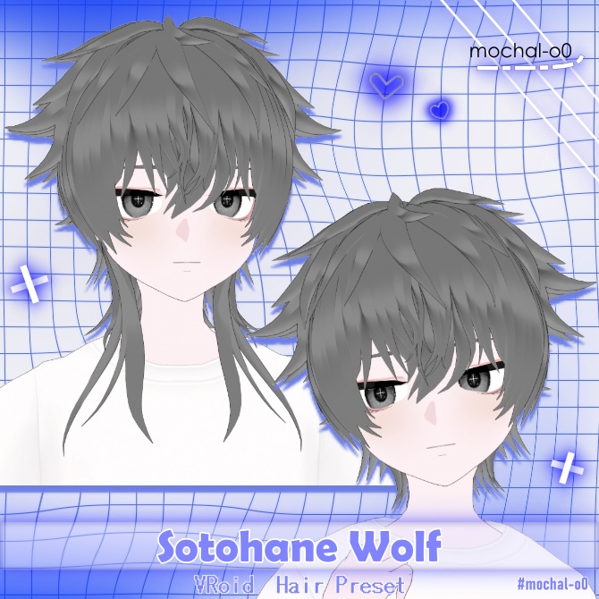 【VRoid】外ハネウルフ ヘアプリセット - Sotohane Wolf Hair Preset