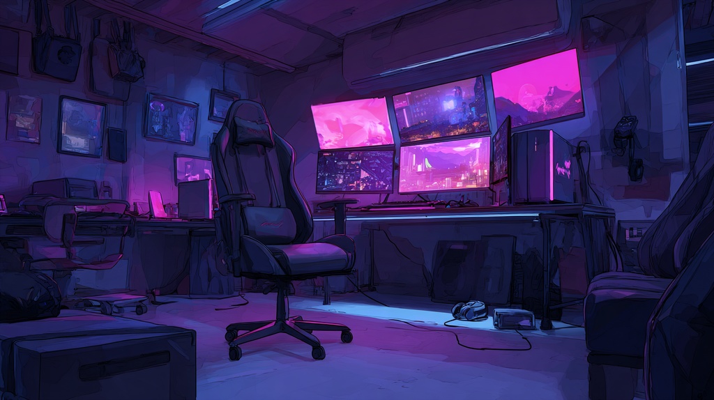 サイバーパンク×クールなゲーム部屋🎮