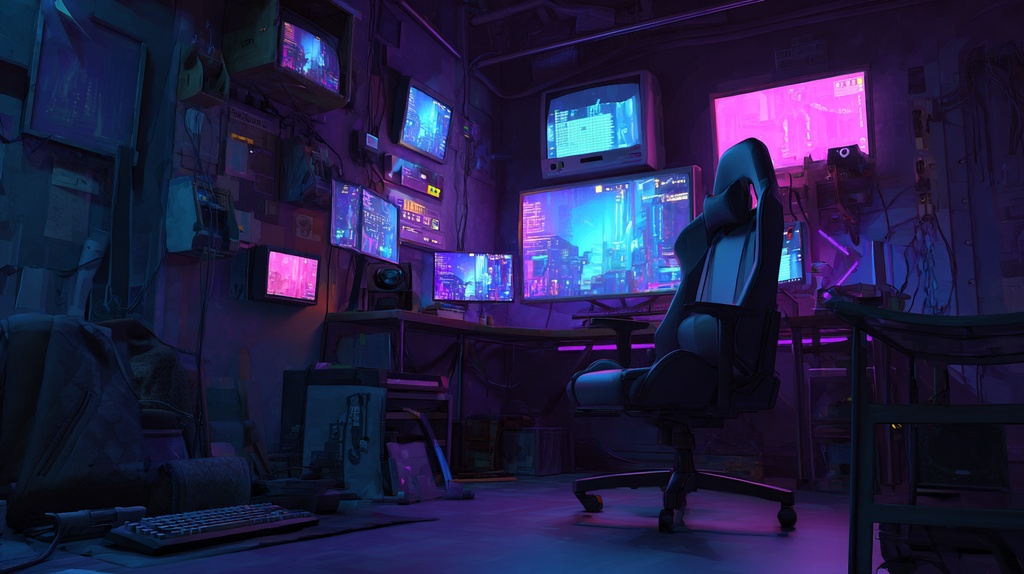サイバーパンク×クールなゲーム部屋🎮