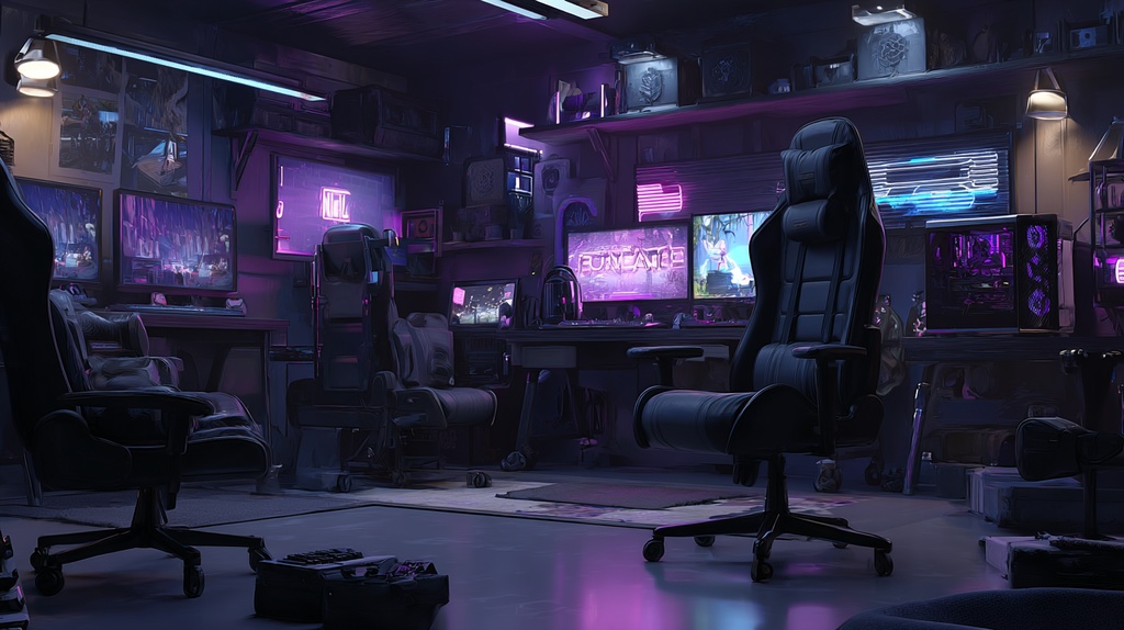 サイバーパンク×クールなゲーム部屋🎮