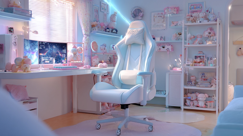 白×水色モチーフのゲーム部屋💙