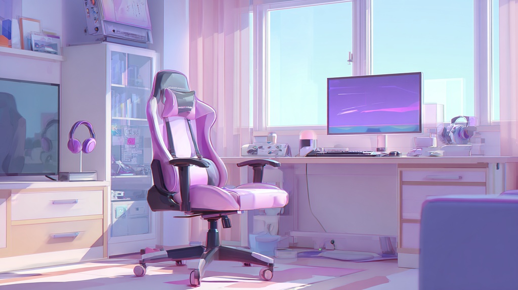 白×パープルモチーフのかわいいゲーム部屋🍇