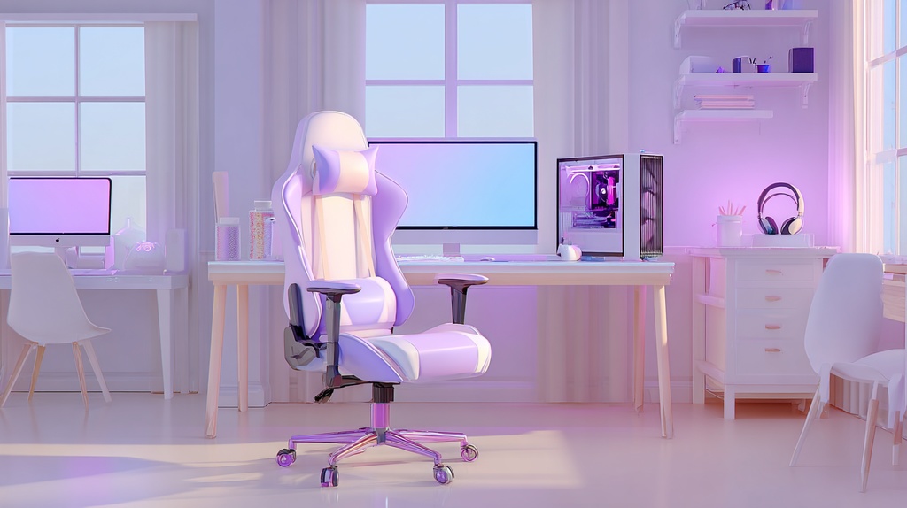 白×パープルモチーフのかわいいゲーム部屋🍇