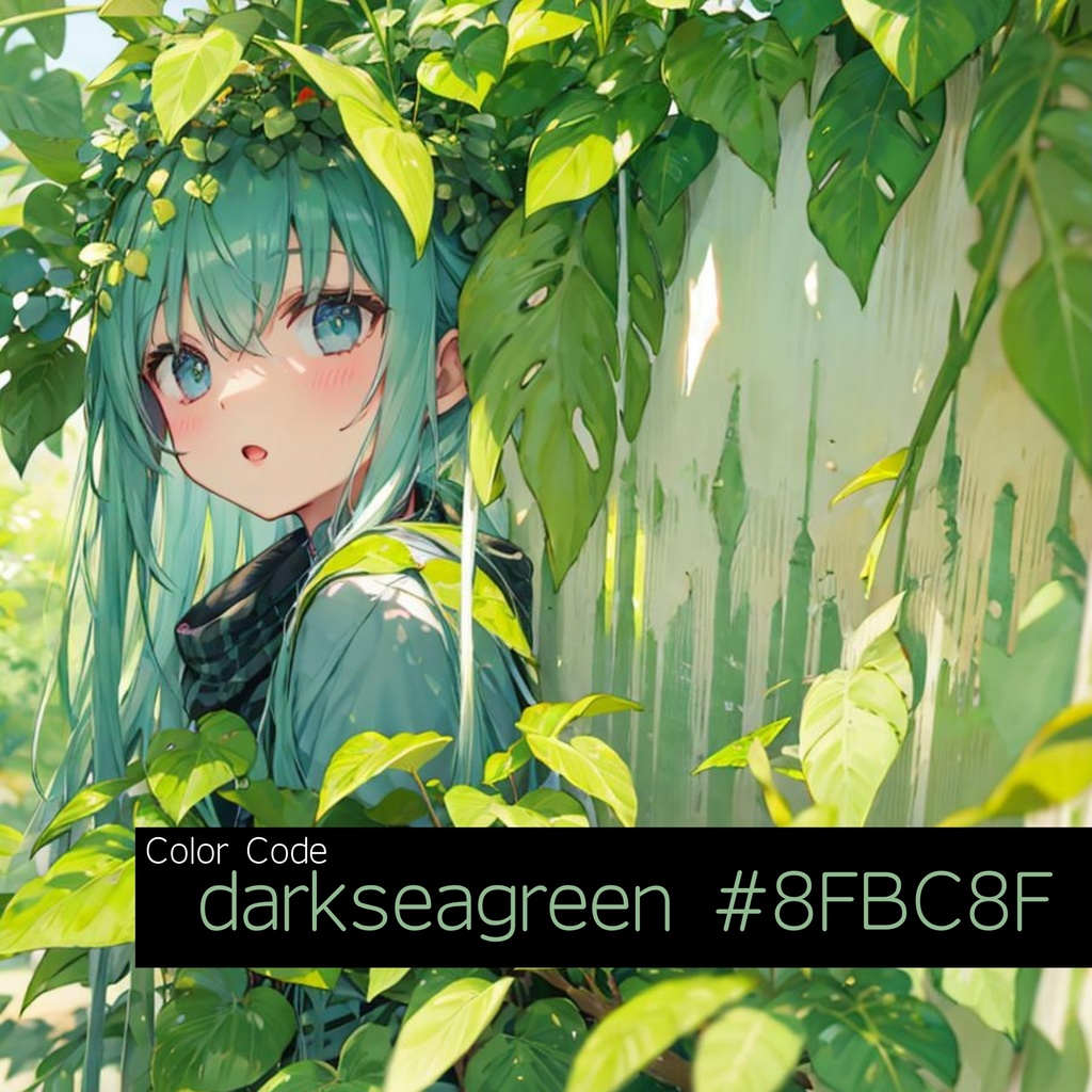 超絶AIイラスト集　Color Code: darkseagreen #8FBC8F
