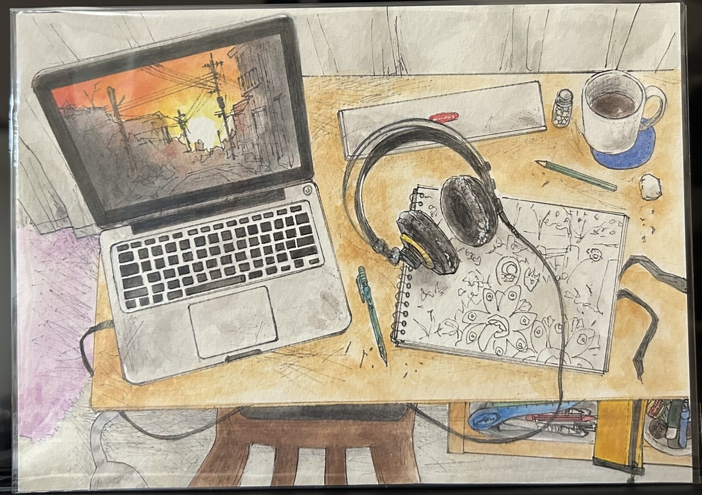 【原画】外は長い間雨が降っている。