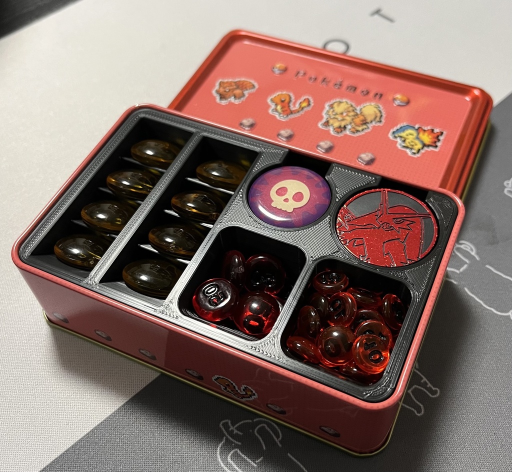 ポケカ　ダメカン用仕切り　バレンタインメリー缶用　黒