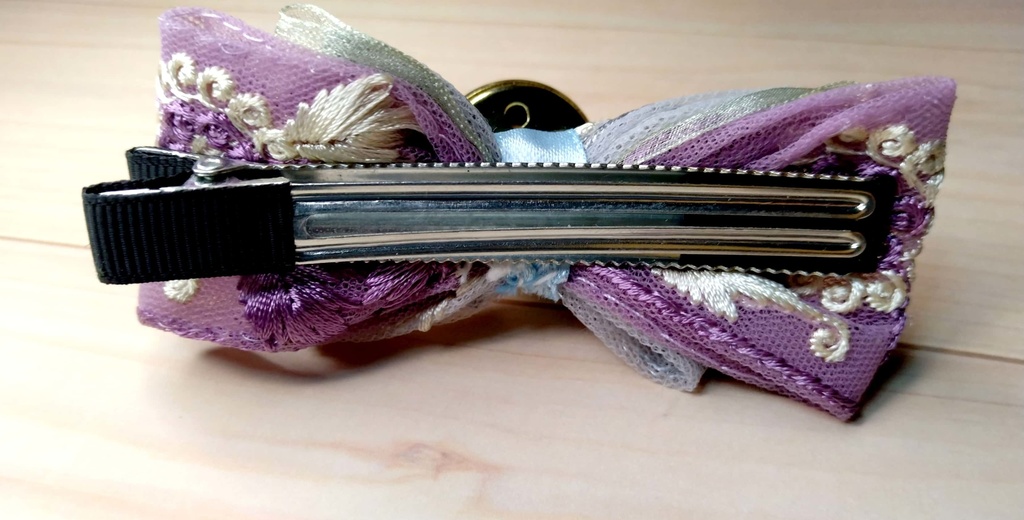 インド刺繍リボンヘアクリップ《高嶺のオアシス》