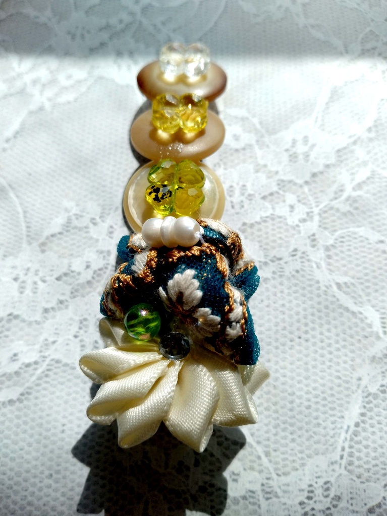 インド刺繍リボンヘアクリップ《舞い上がる願い》