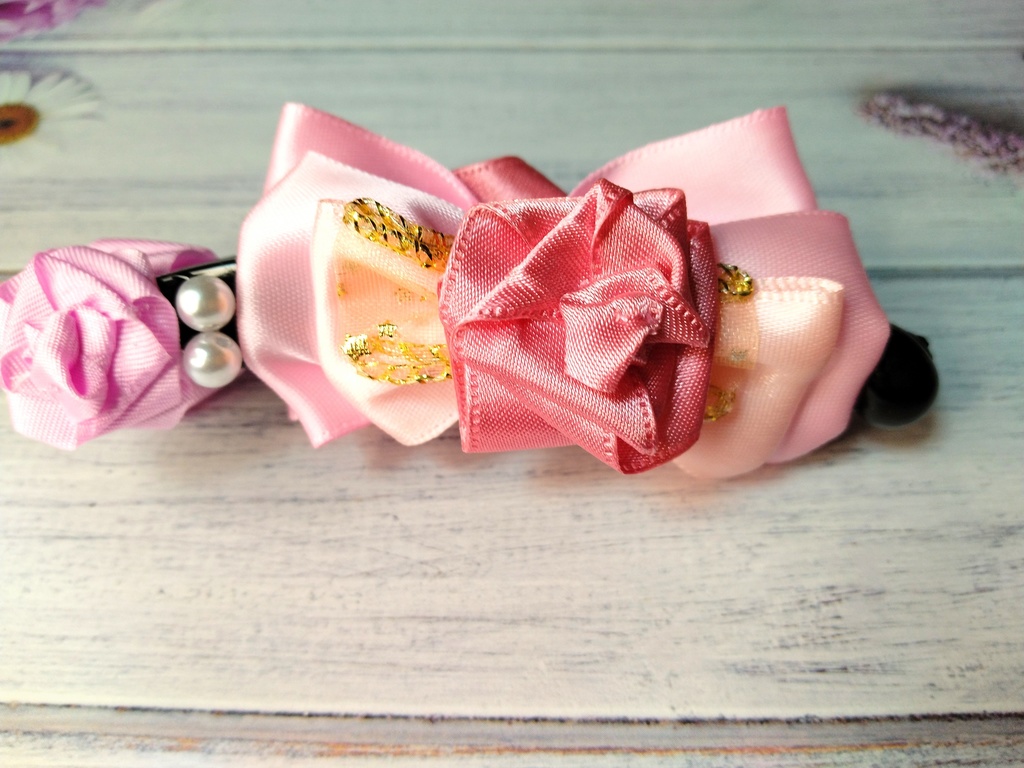 リボンバナナクリップ《マドモアゼル・ロゼ》