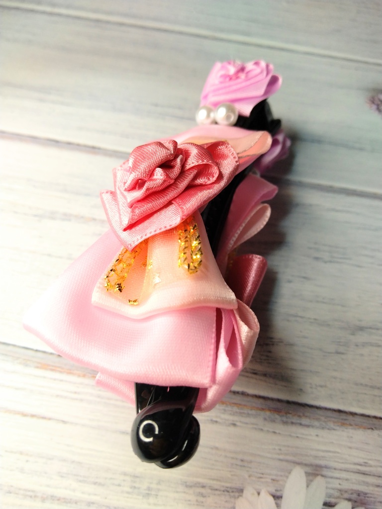 リボンバナナクリップ《マドモアゼル・ロゼ》