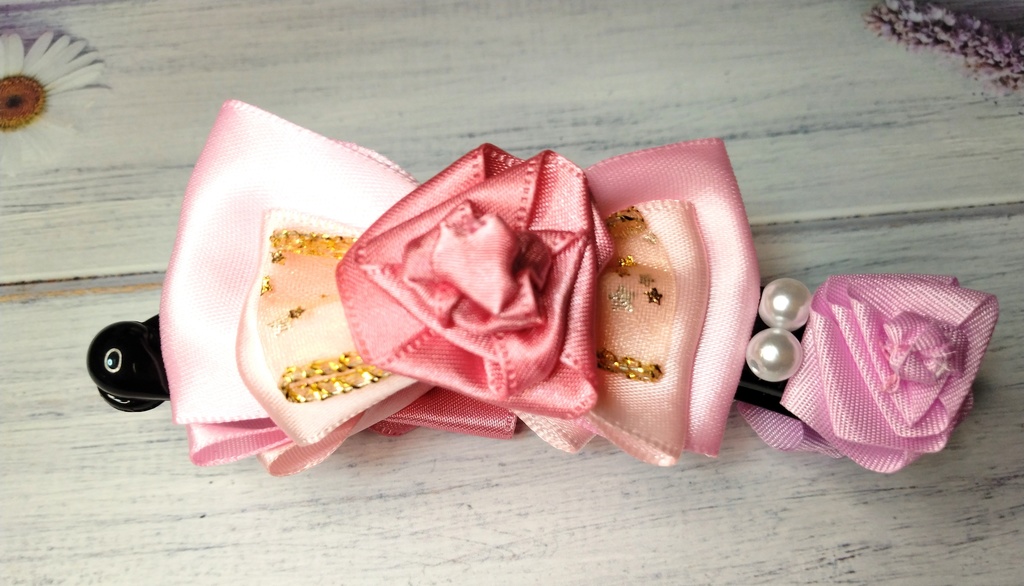 リボンバナナクリップ《マドモアゼル・ロゼ》