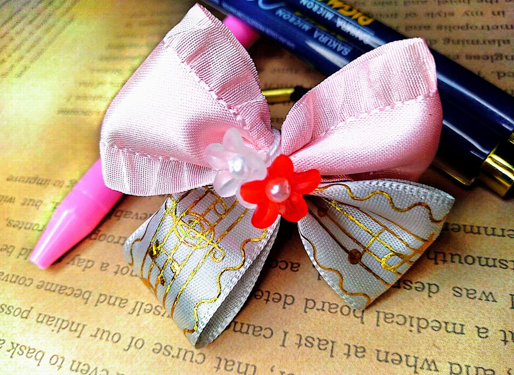 オーガンジーリボンヘアゴム キラキラ星とリボン