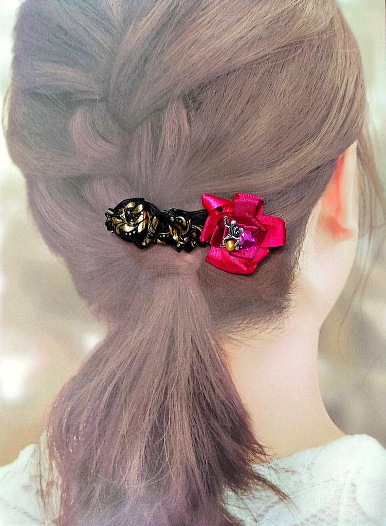 リボンヘアクリップ《幾千年の恋物語》