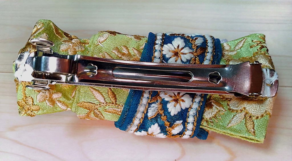 インド刺繍リボンバレッタ《思い出の純喫茶》
