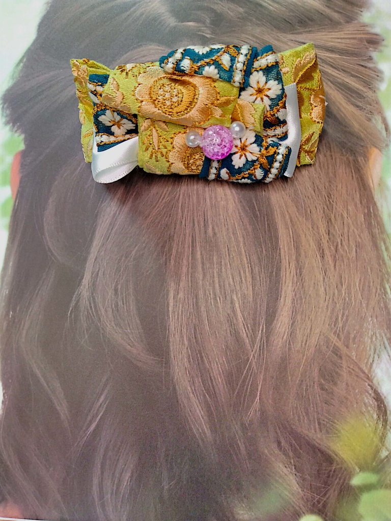 インド刺繍リボンバレッタ《思い出の純喫茶》