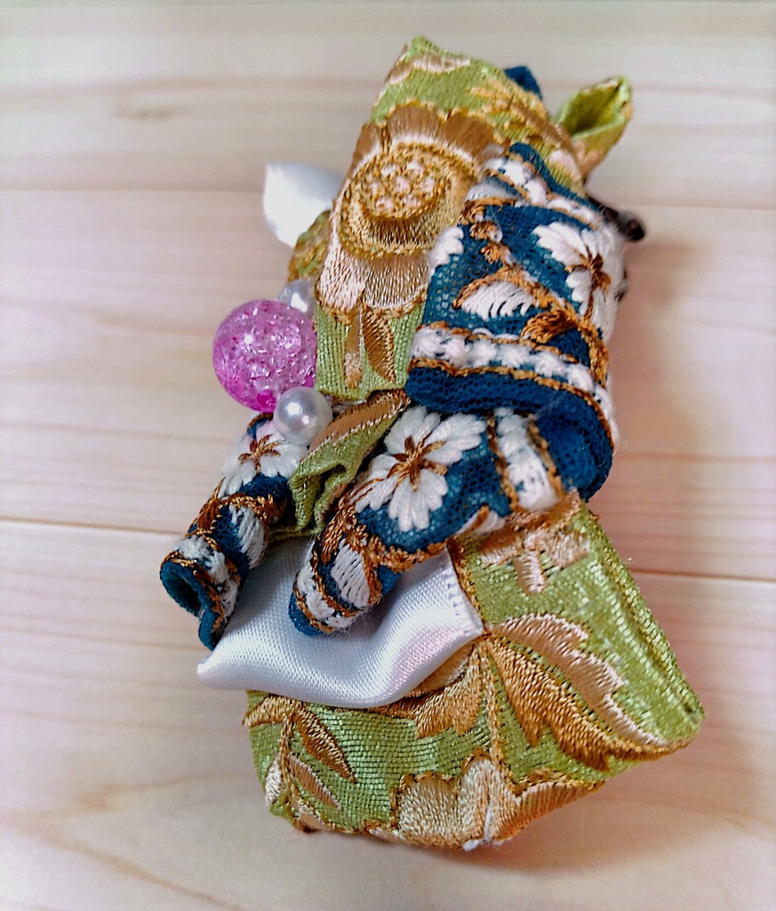 インド刺繍リボンバレッタ《思い出の純喫茶》