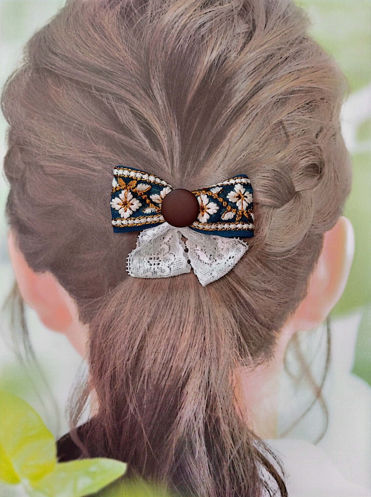 インド刺繍リボンヘアゴム《5月の風》