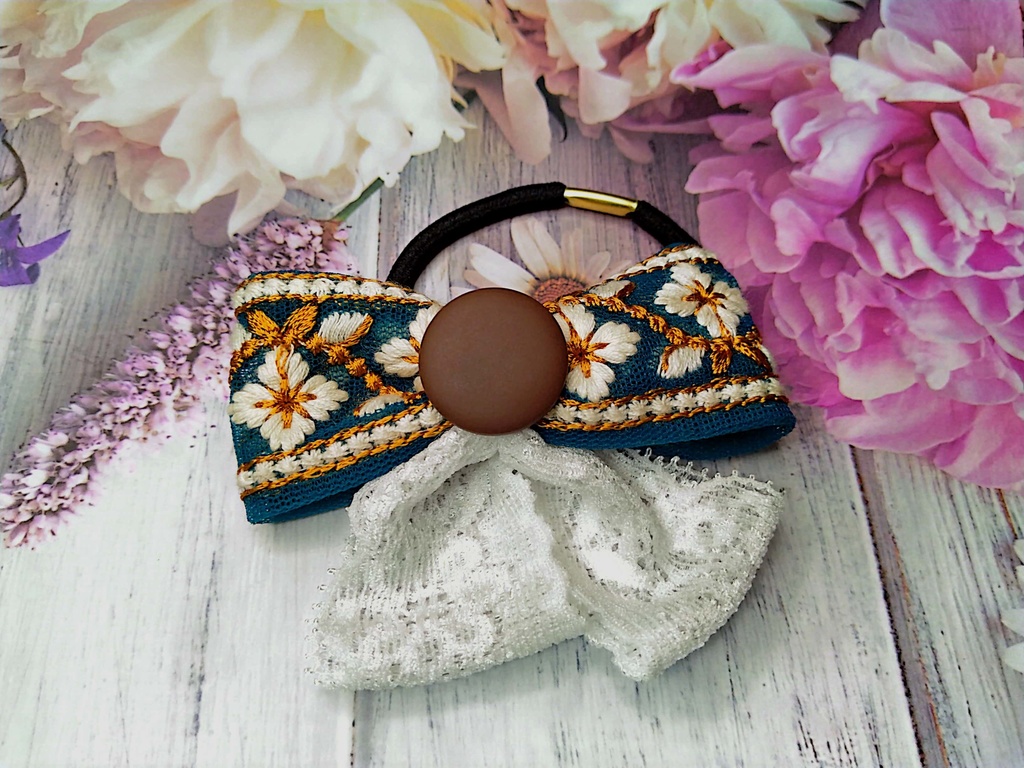インド刺繍リボンヘアゴム《5月の風》