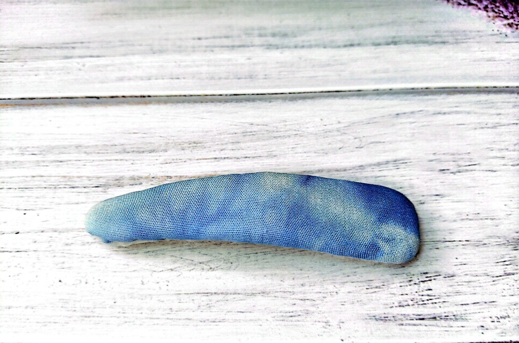 藍染めリボンパッチン留め《青天の黎明》